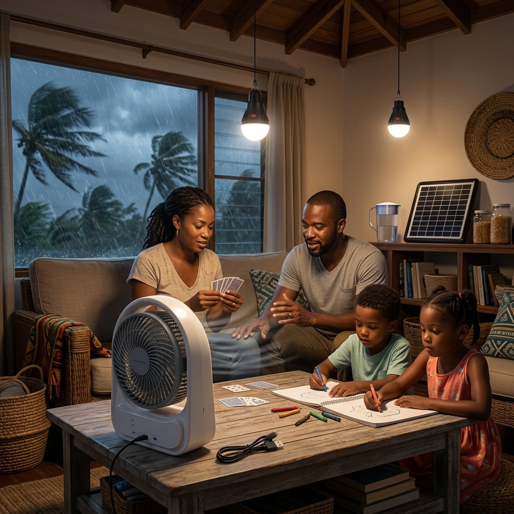 ABANICO SOLAR RECARGABLE PORTATIL 8"
