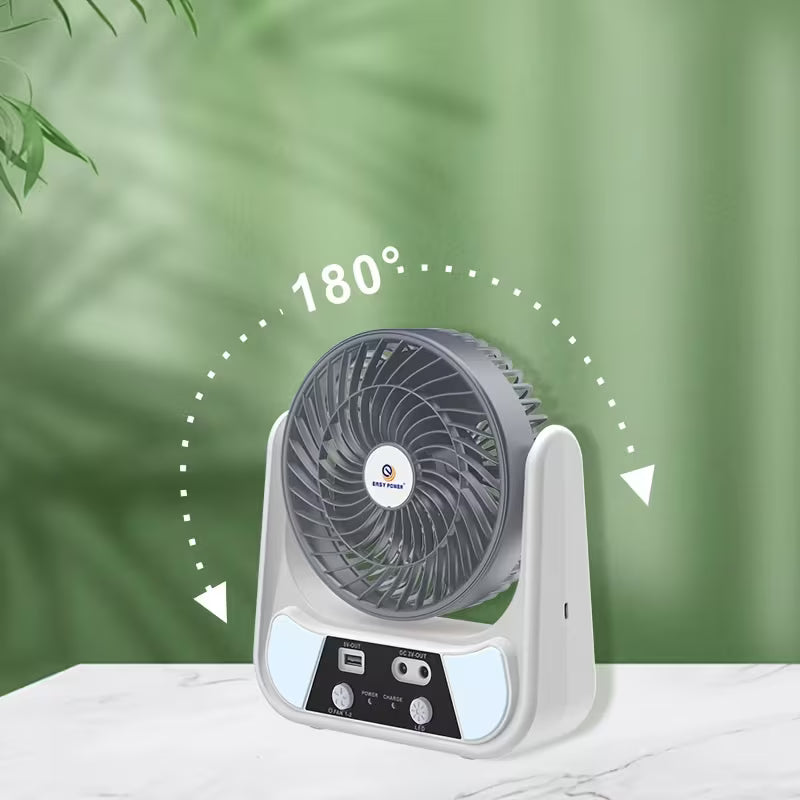 ABANICO SOLAR RECARGABLE PORTATIL 8"